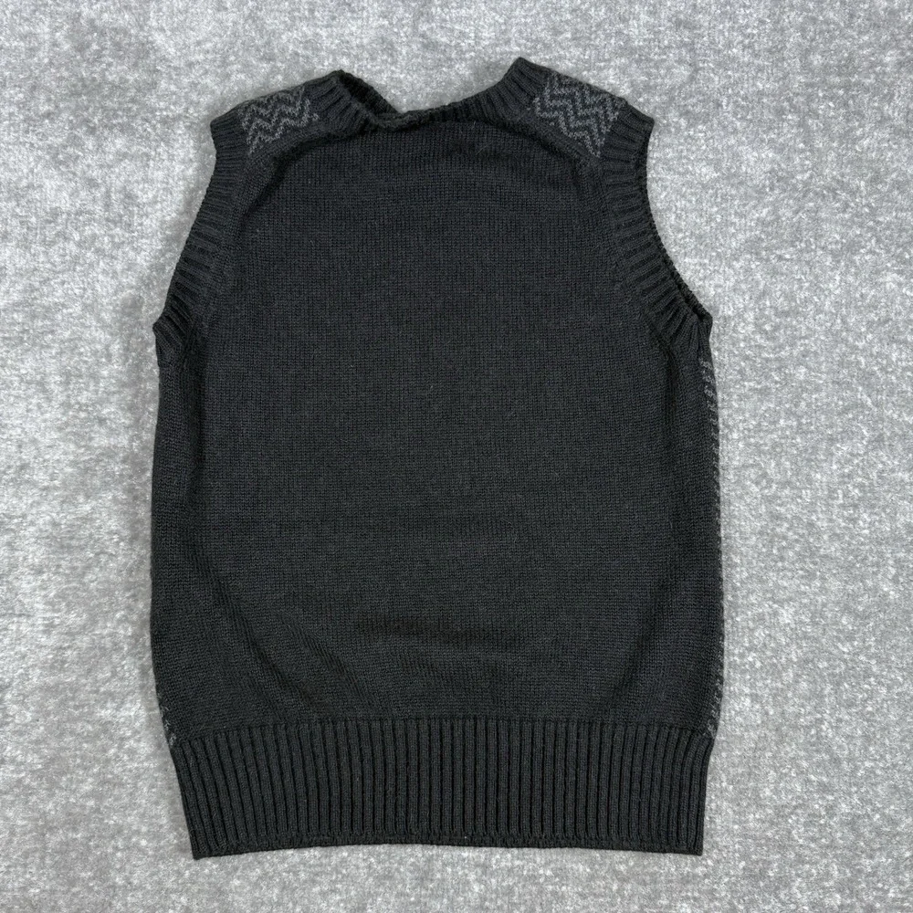 Gap Sweater‎ Vest Boys Small Black Chevron V-Neck Angora Blend Preppy